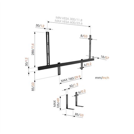Vogels SOUND 3550 nero supporto soundbar per TV