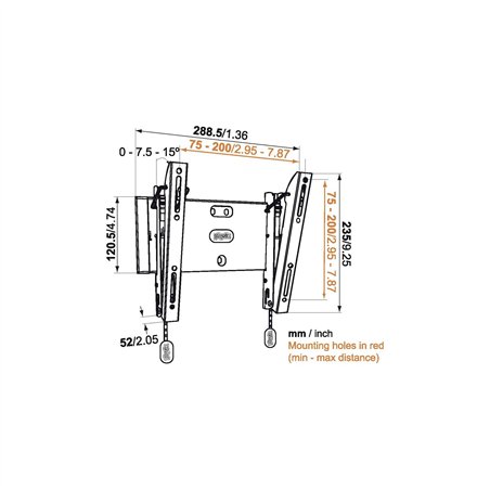 Vogels Base 15 S TILT TV Montaggio a parete 200x200
