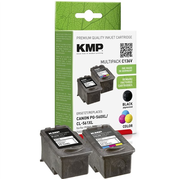 KMP C136V pack promo compatibile c. Canon PG560/CL561