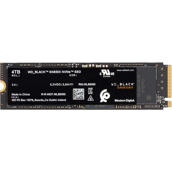 Western Digital nero SSD 4TB SN850 NVMe           WDS400T2X0E