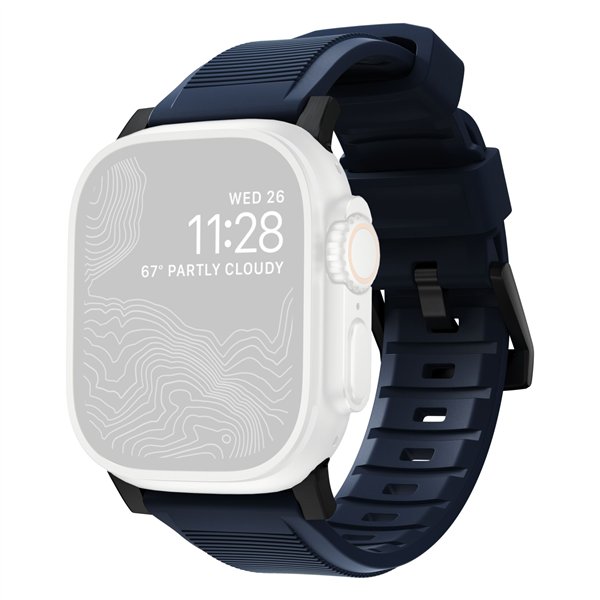 Nomad Rugged Strap Atlantic Blue Connector Black 42/44/45/49mm