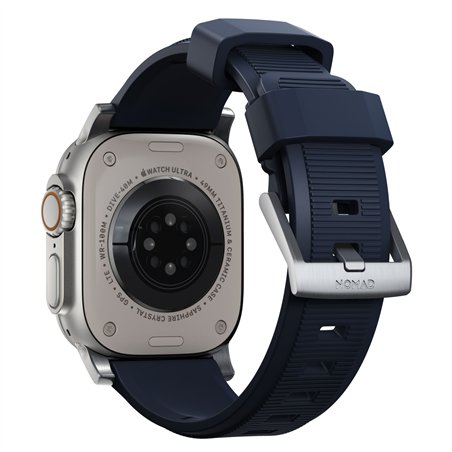 Nomad Rugged Strap Atlantic Blue Connector Silver 42/44/45/49mm