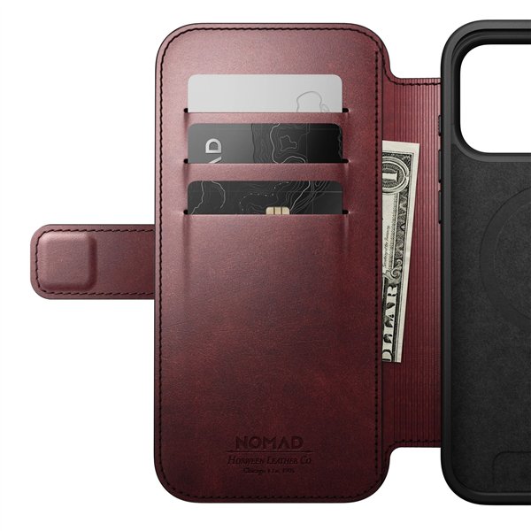 Nomad Modern Leather Folio iPhone 17 Pro Max Burgundy H.