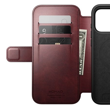 Nomad Modern Leather Folio iPhone 17 Pro Max Burgundy H.