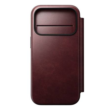 Nomad Modern Leather Folio iPhone 17 Pro Burgundy Horween