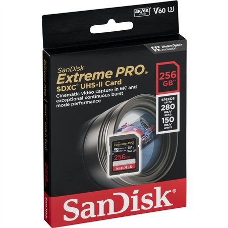 SanDisk Extreme Pro SDXC   256GB UHS-II C10 U3 V60