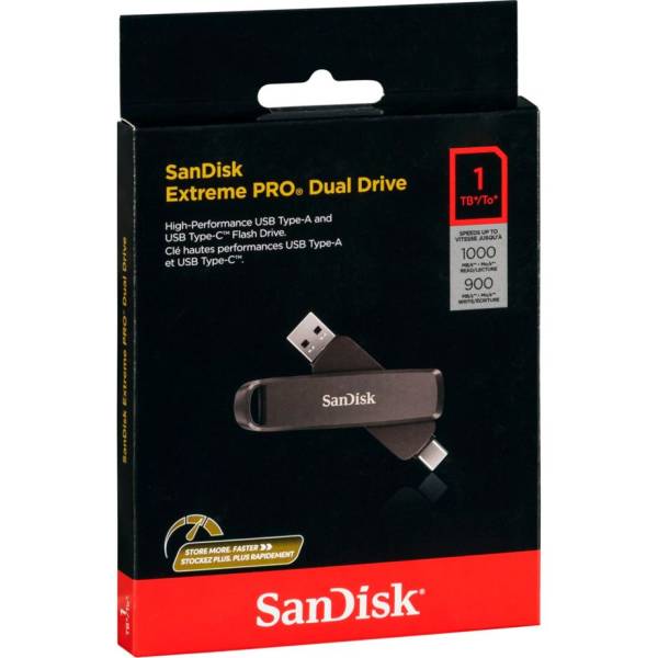 SanDisk Extreme Pro Dual Dri 1TB USB A+C  Flash   SDDDE1-1T00-G46