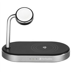Verbatim WCS-02 alluminio 3-in-1 Qi MFi WiFi+Appel Watch Charger