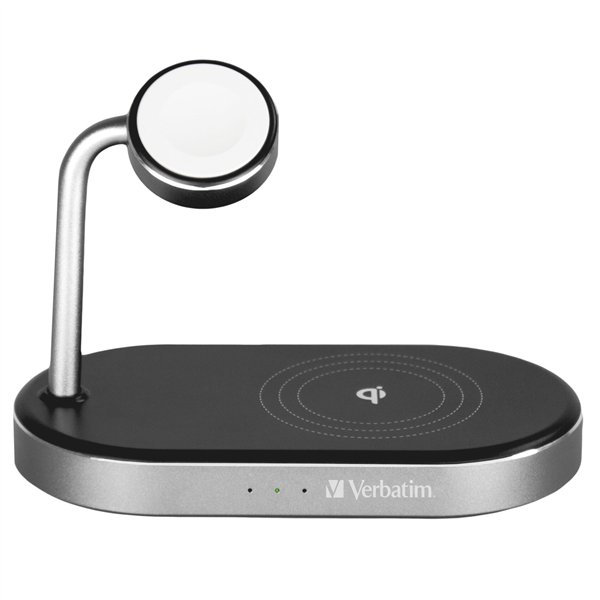 Verbatim WCS-02 alluminio 3-in-1 Qi MFi WiFi+Appel Watch Charger