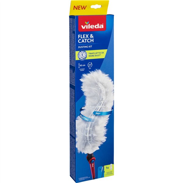 Vileda Flex & Catch Staubwedel mit langem Stiel + 1 Einsatz