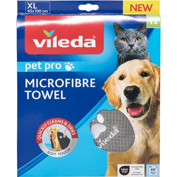 Vileda Pet Pro Microfaser Handtuch grau XL