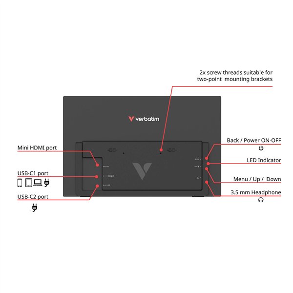 Verbatim PMT-15 Full HD Touch Monitor LIGHT