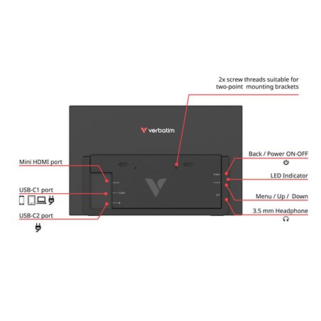 Verbatim PMT-15 Full HD Touch Monitor LIGHT