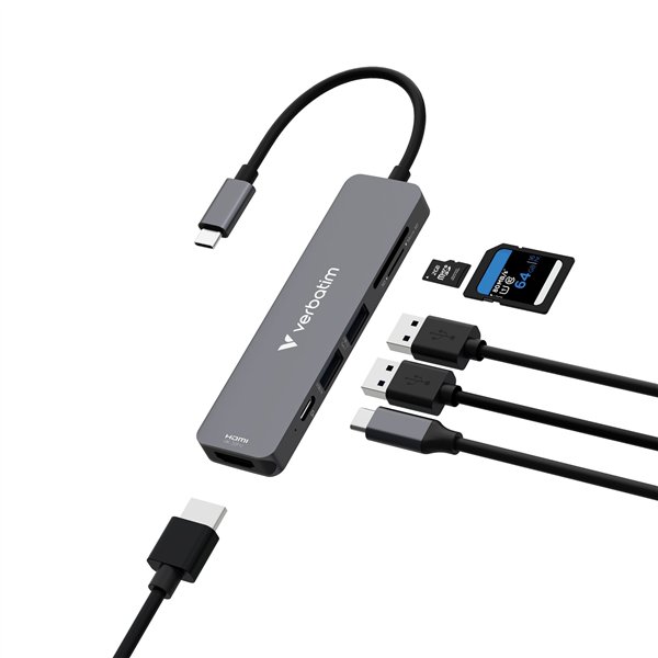 Verbatim USB-C Essentials Multi- Port Hub 6 Port/lettore c. 32156