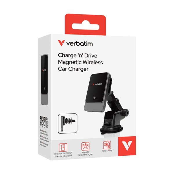 Verbatim Charge´n´Drive Magnetic Wireless Car caricabatt. 31862