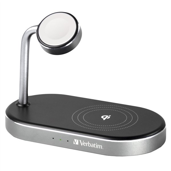 Verbatim WCS-02 alluminio 3-in-1 Qi MFi WiFi+Appel Watch Charger