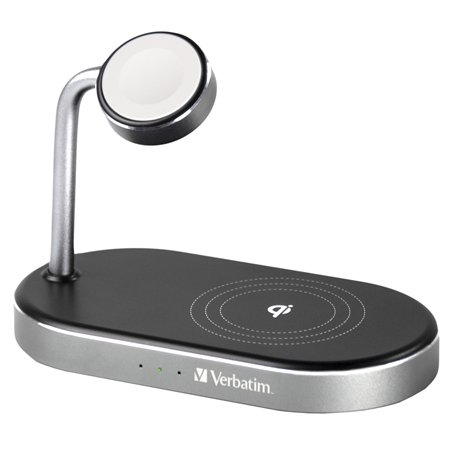 Verbatim WCS-02 alluminio 3-in-1 Qi MFi WiFi+Appel Watch Charger