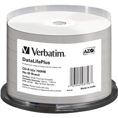 1x50 Verbatim CD-R 80 / 700MB 52x bianc.wide thermal printable