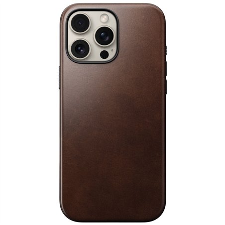 Nomad Modern Leather Case iPhone 16 Pro Max Rustic Brown Horween