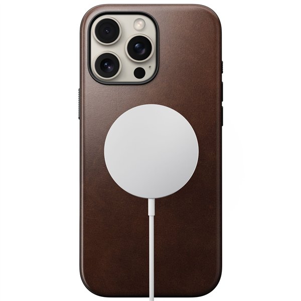 Nomad Modern Leather Case iPhone 16 Pro Max Rustic Brown Horween