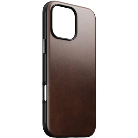 Nomad Modern Leather Case iPhone 16 Pro Max Rustic Brown Horween