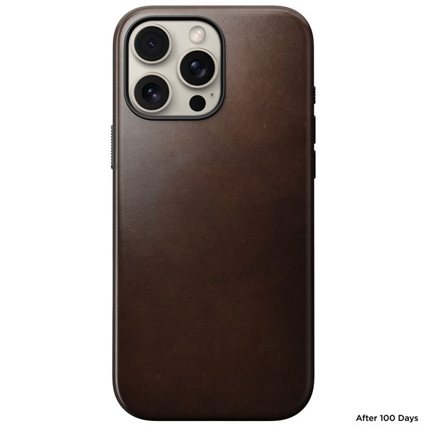Nomad Modern Leather Case iPhone 16 Pro Max Rustic Brown Horween
