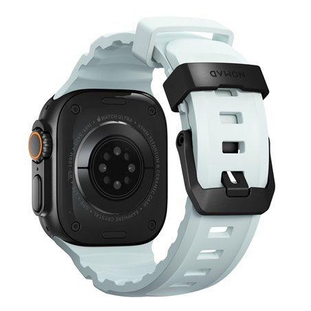 Nomad Rocky Point Band 46/49mm Icy Blue Glow Connector Black