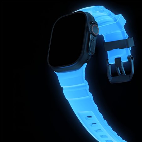 Nomad Rocky Point Band 46/49mm Icy Blue Glow Connector Black