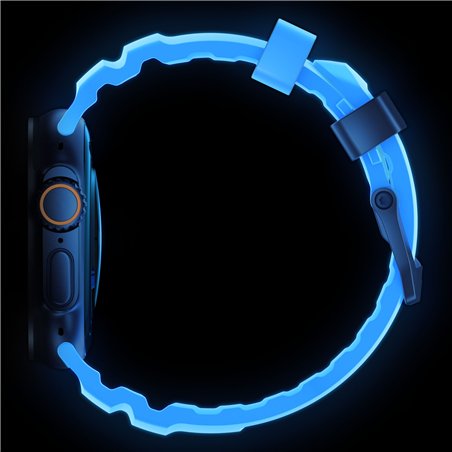 Nomad Rocky Point Band 46/49mm Icy Blue Glow Connector Black