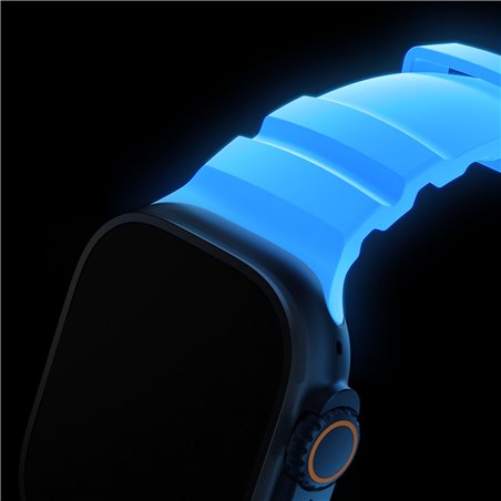 Nomad Rocky Point Band 46/49mm Icy Blue Glow Connector Black