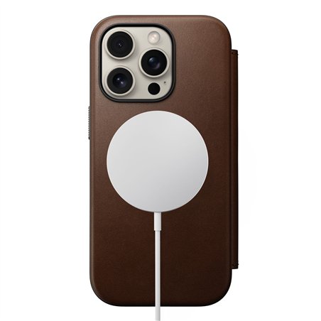 Nomad Modern Leather Folio iPhone 16 Pro Brown