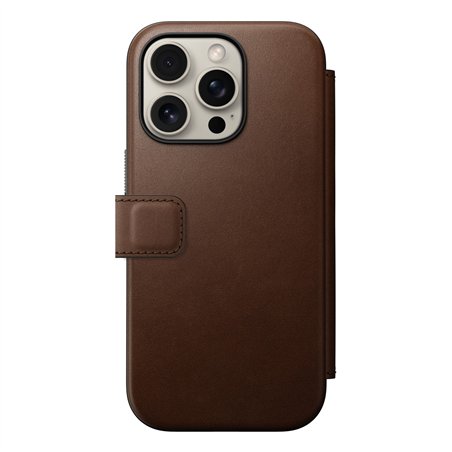 Nomad Modern Leather Folio iPhone 16 Pro Brown