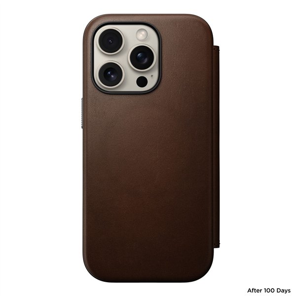 Nomad Modern Leather Folio iPhone 16 Pro Brown