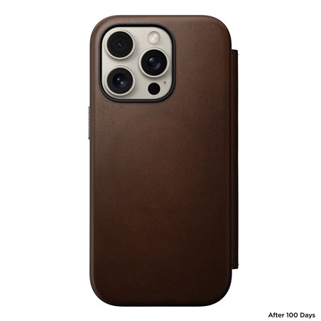 Nomad Modern Leather Folio iPhone 16 Pro Brown