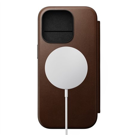 Nomad Modern Leather Folio iPhone 16 Pro Brown