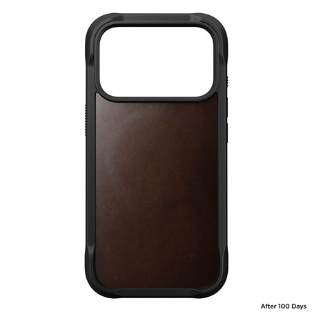 Nomad Rugged Leather Case iPhone 17 Pro Rustic Brown Horween