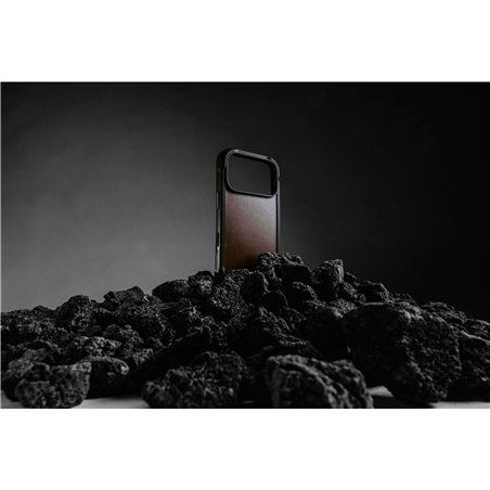 Nomad Rugged Leather Case iPhone 17 Pro Rustic Brown Horween