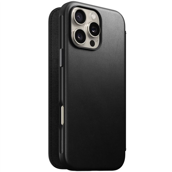 Nomad Modern Leather Folio iPhone 16 Pro Max Black