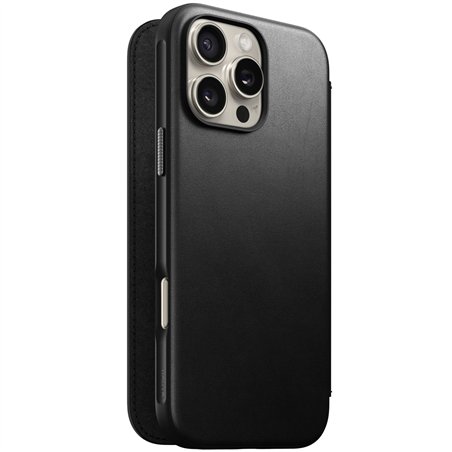 Nomad Modern Leather Folio iPhone 16 Pro Max Black
