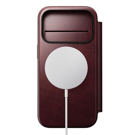 Nomad Modern Leather Folio iPhone 17 Pro Burgundy Horween