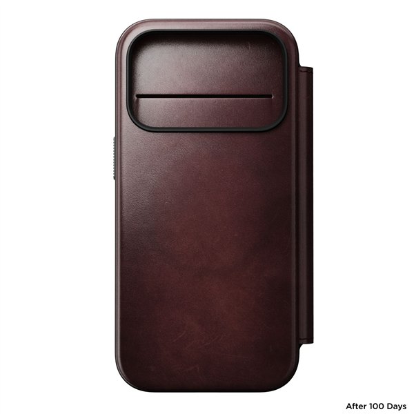 Nomad Modern Leather Folio iPhone 17 Pro Burgundy Horween