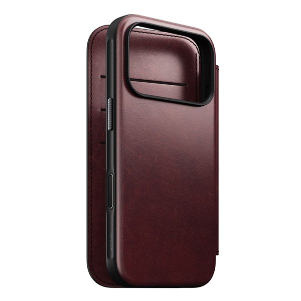 Nomad Modern Leather Folio iPhone 17 Pro Burgundy Horween