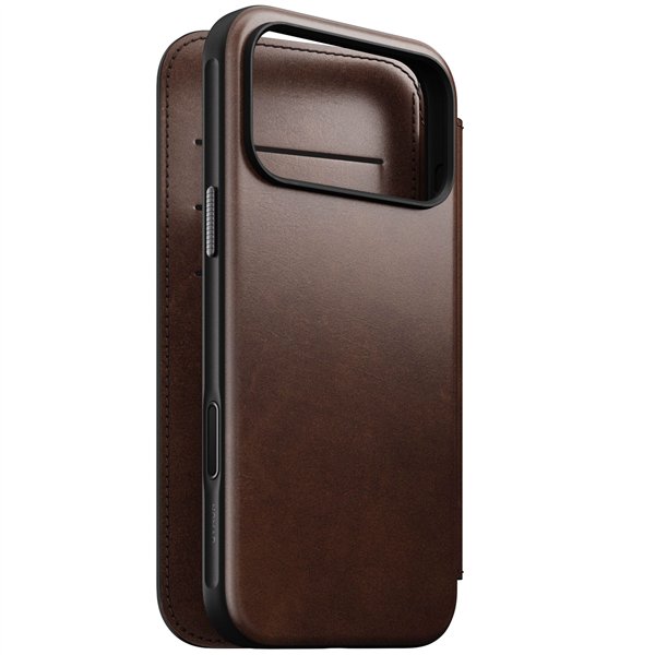 Nomad Modern Leather Folio iPhone 17 Pro Max Rustic Brown H
