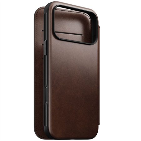 Nomad Modern Leather Folio iPhone 17 Pro Max Rustic Brown H