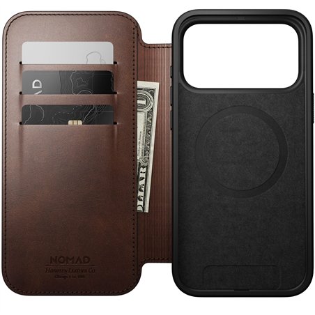 Nomad Modern Leather Folio iPhone 17 Pro Max Rustic Brown H