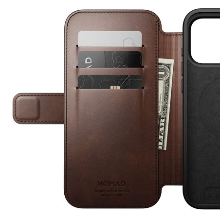 Nomad Modern Leather Folio iPhone 17 Pro Max Rustic Brown H