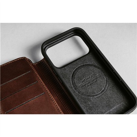 Nomad Modern Leather Folio iPhone 17 Pro Max Rustic Brown H