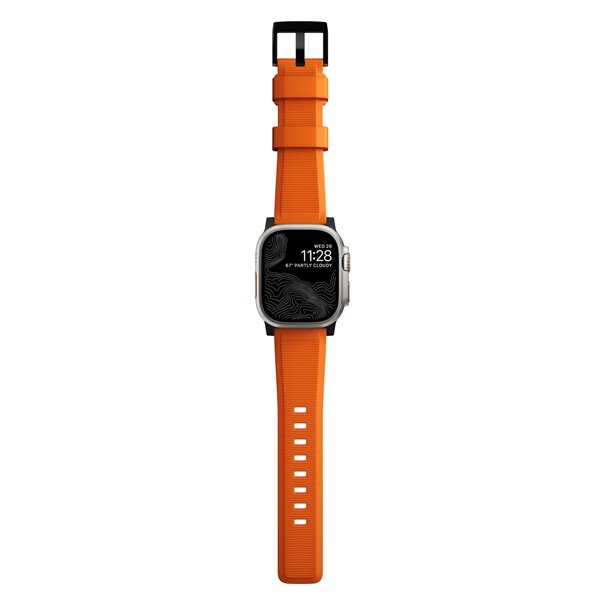 Nomad Rugged Strap Ultra Orange Connector Black 42/44/45/49mm