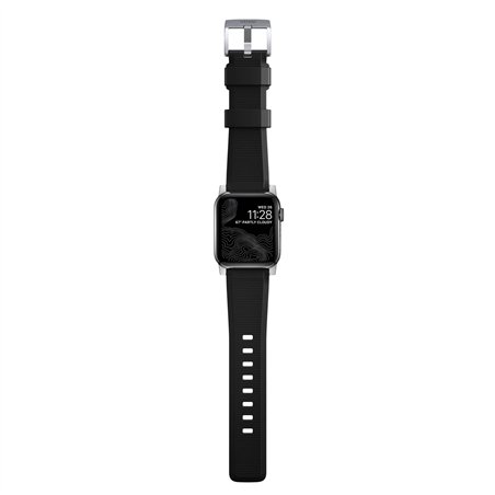 Nomad Rugged Strap Black Connectoor Silver 42/44/45/49mm
