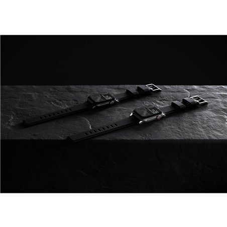 Nomad Rugged Strap Black Connectoor Silver 42/44/45/49mm